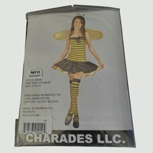 Charades Striped Knee High Stockings Red Black Girls 8-10